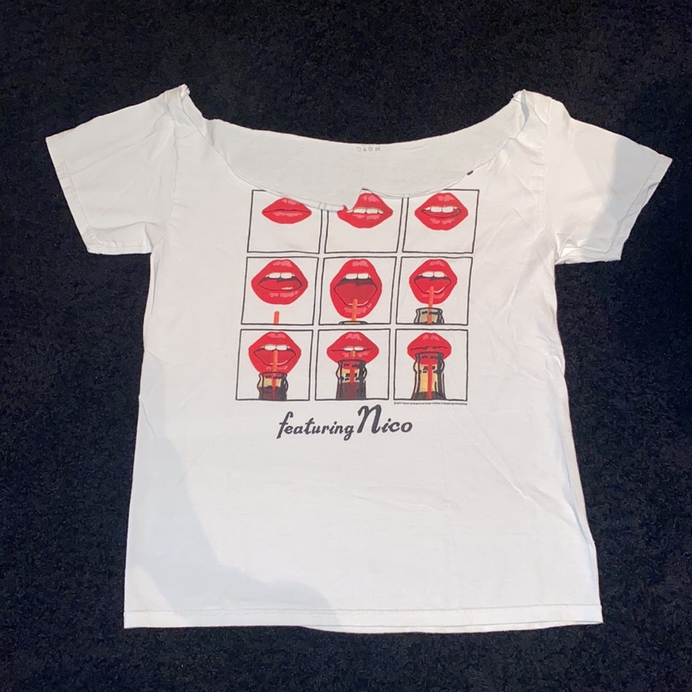 Forever 21 Custom Cut White Lips T-Shirt